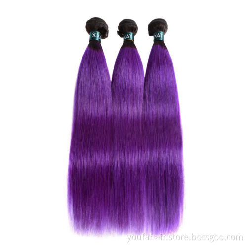 12A Brazilian Virgin Human Hair Ombre 1b 27 99j Blue Blonde Red Green Pink Purple Pre Colored Straight Bundles Hair Extension